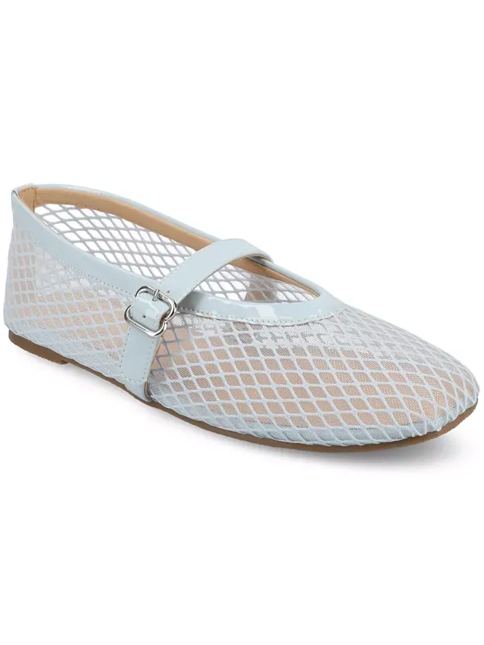 Женские балетки Casha Mesh Mary Jane Journee Collection — изображение 1 из 6, светлый синий