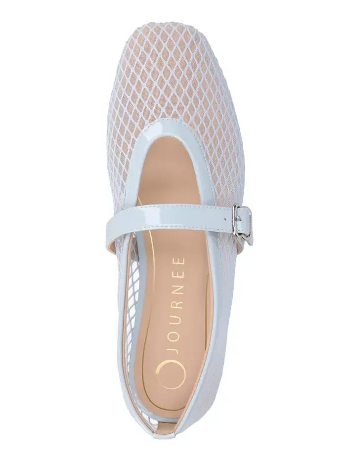 Женские балетки Casha Mesh Mary Jane Journee Collection — изображение 4 из 6, светлый синий