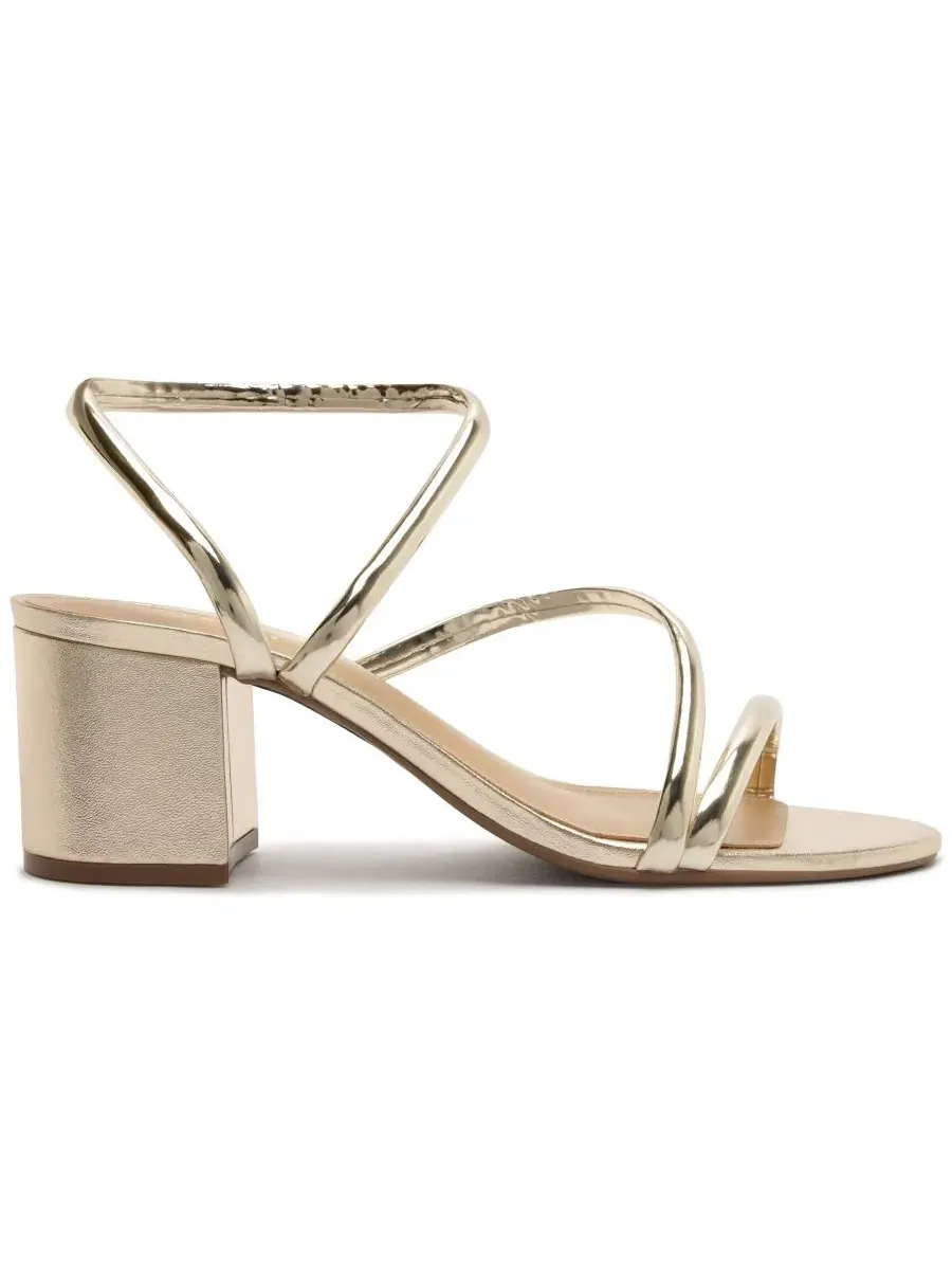 Босоножки на устойчивом каблуке Mikayla Mid Block Sandal Arezzo — изображение 2 из 5, платиновый