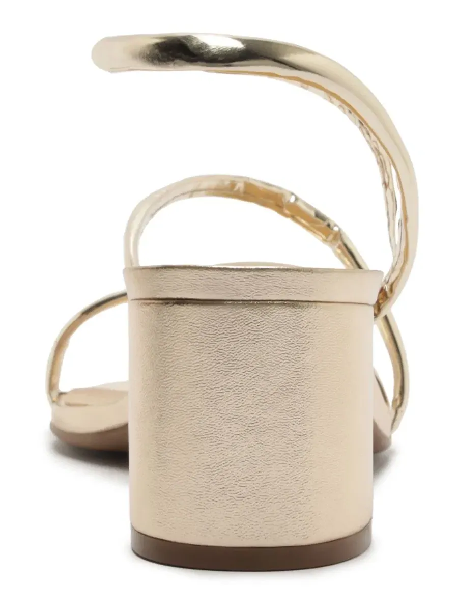 Босоножки на устойчивом каблуке Mikayla Mid Block Sandal Arezzo — изображение 3 из 5, платиновый