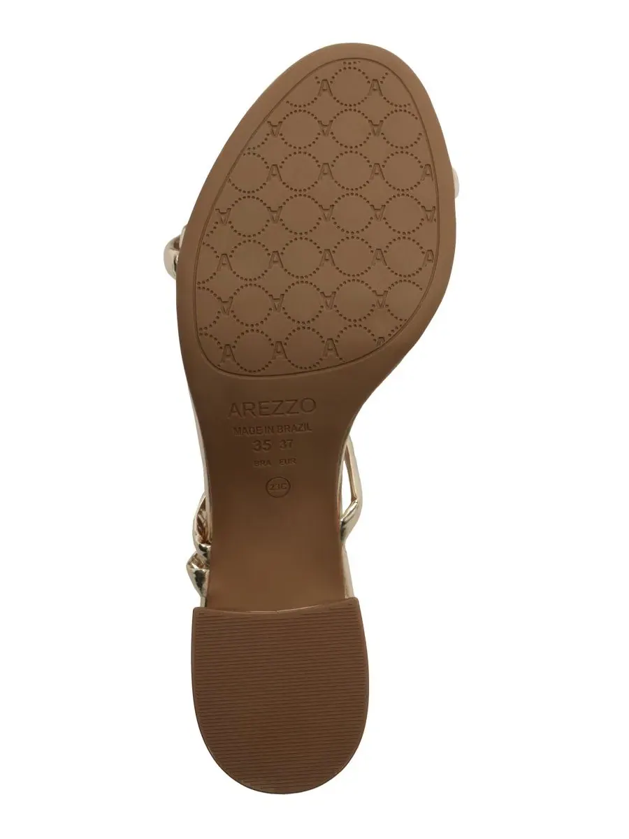 Босоножки на устойчивом каблуке Mikayla Mid Block Sandal Arezzo — изображение 5 из 5, платиновый