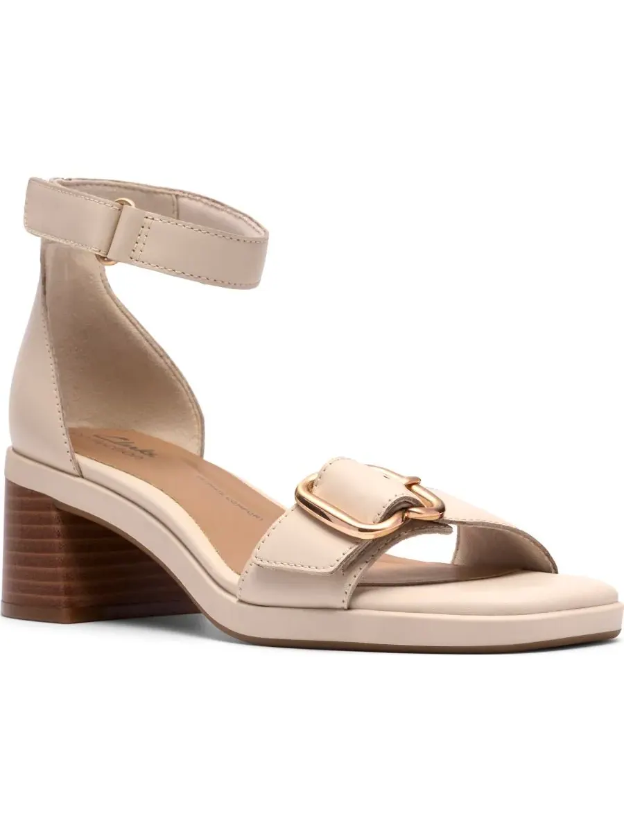 Сандалии женские Clarks Jaylan Dream с квадратным носком, кремовые, кожа