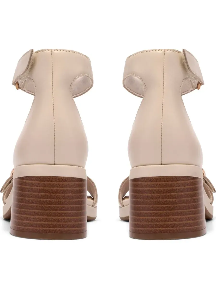 Сандалии женские Clarks Jaylan Dream с квадратным носком, кремовые, кожа — изображение 7 из 8, кремовый