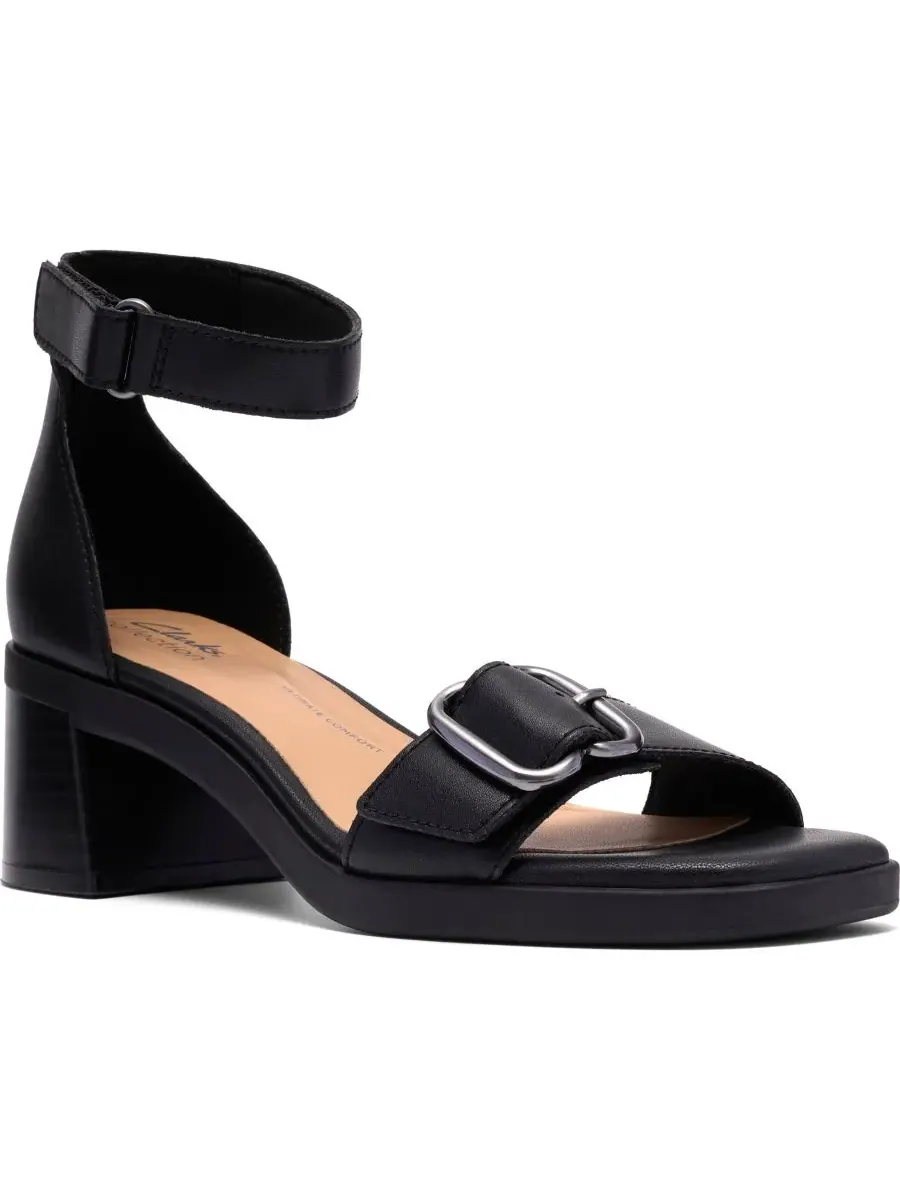 Сандалии женские Clarks Jaylan Dream, кожаные, с квадратным носком — изображение 1 из 8, черный