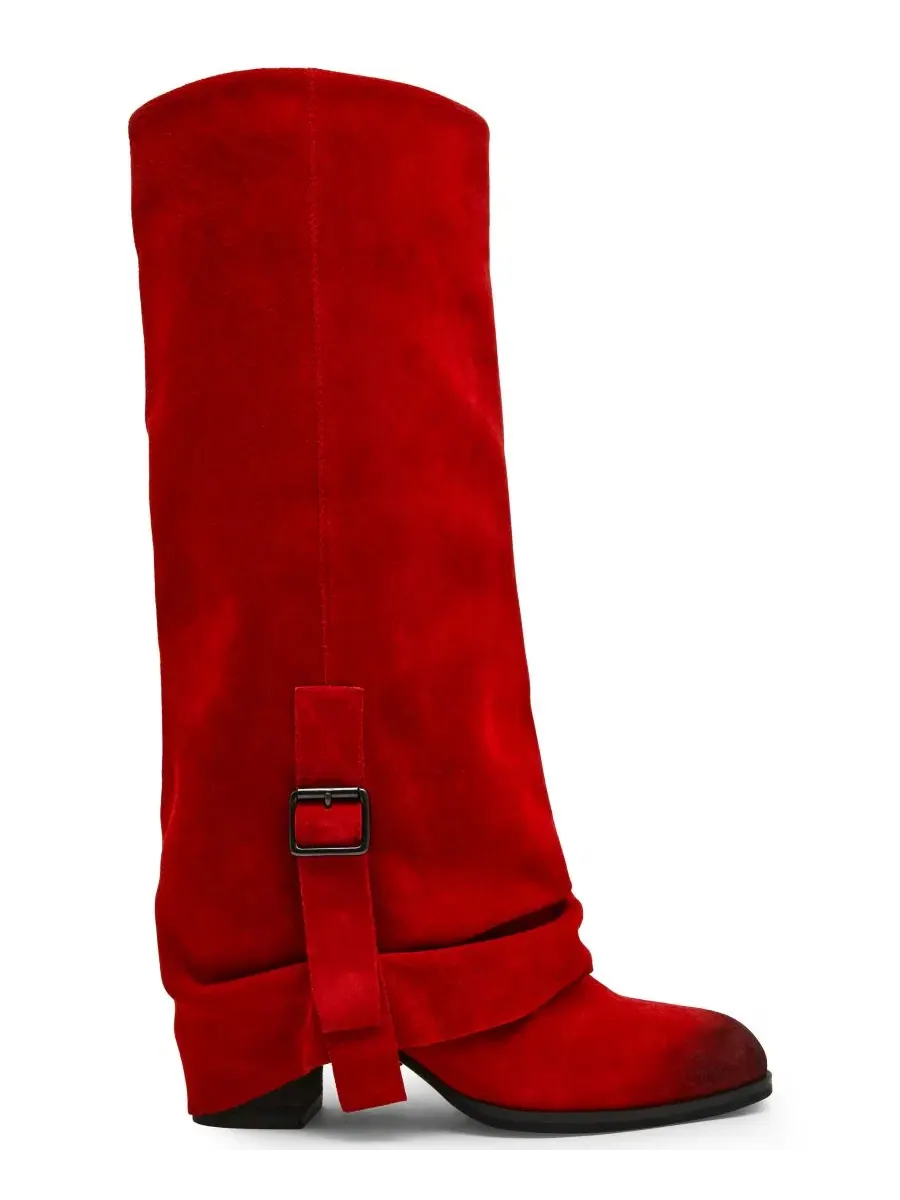 Ботинки на каблуке с манжетой Bozeman Steve Madden — изображение 2 из 7, красный