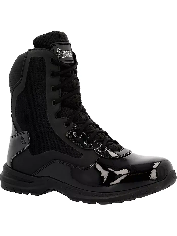 Мужские ботинки Public Service Cadet 8" Black со шнуровкой и боковой молнией ROCKY