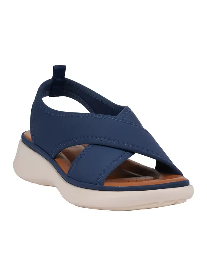 Женские босоножки Nixie на платформе с клиньями из эластичного лайкра GC Shoes — изображение 1 из 5, темно-синий