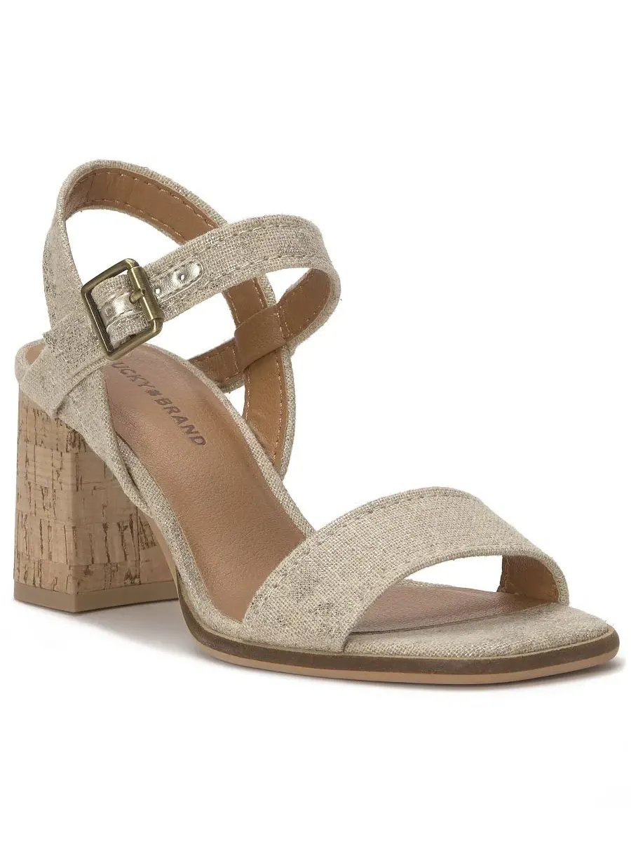 Женские сандалии на толстом каблуке Hallia Lucky Brand, Natural/Platino Linen