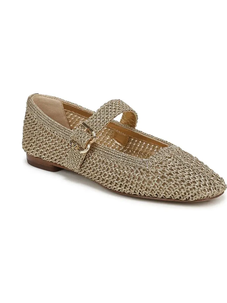 Женские вязаные балетки «Михаэла» Sam Edelman, amber золото woven fabric
