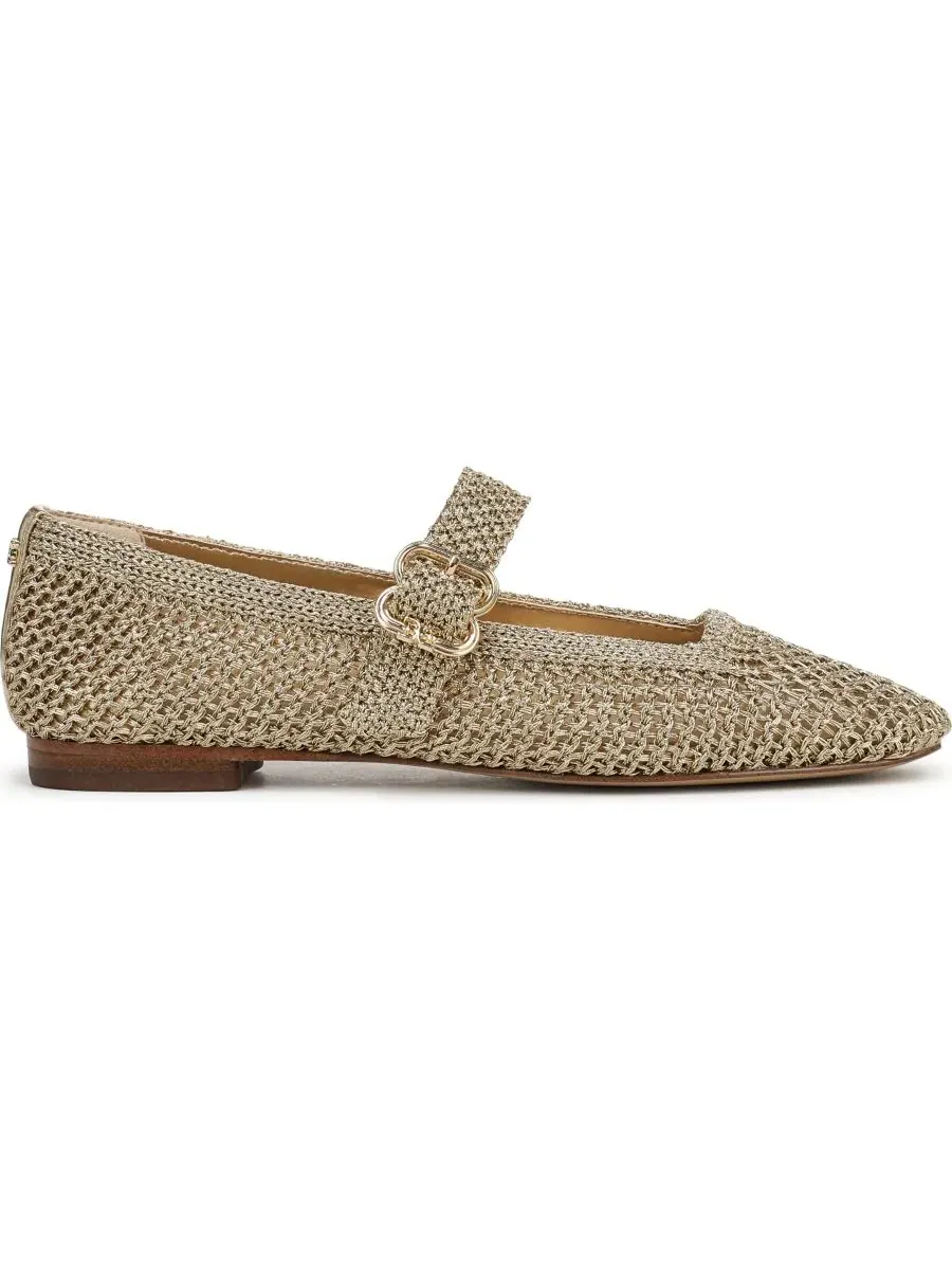 Женские вязаные балетки «Михаэла» Sam Edelman, amber золото woven fabric — изображение 2 из 5, золотистый