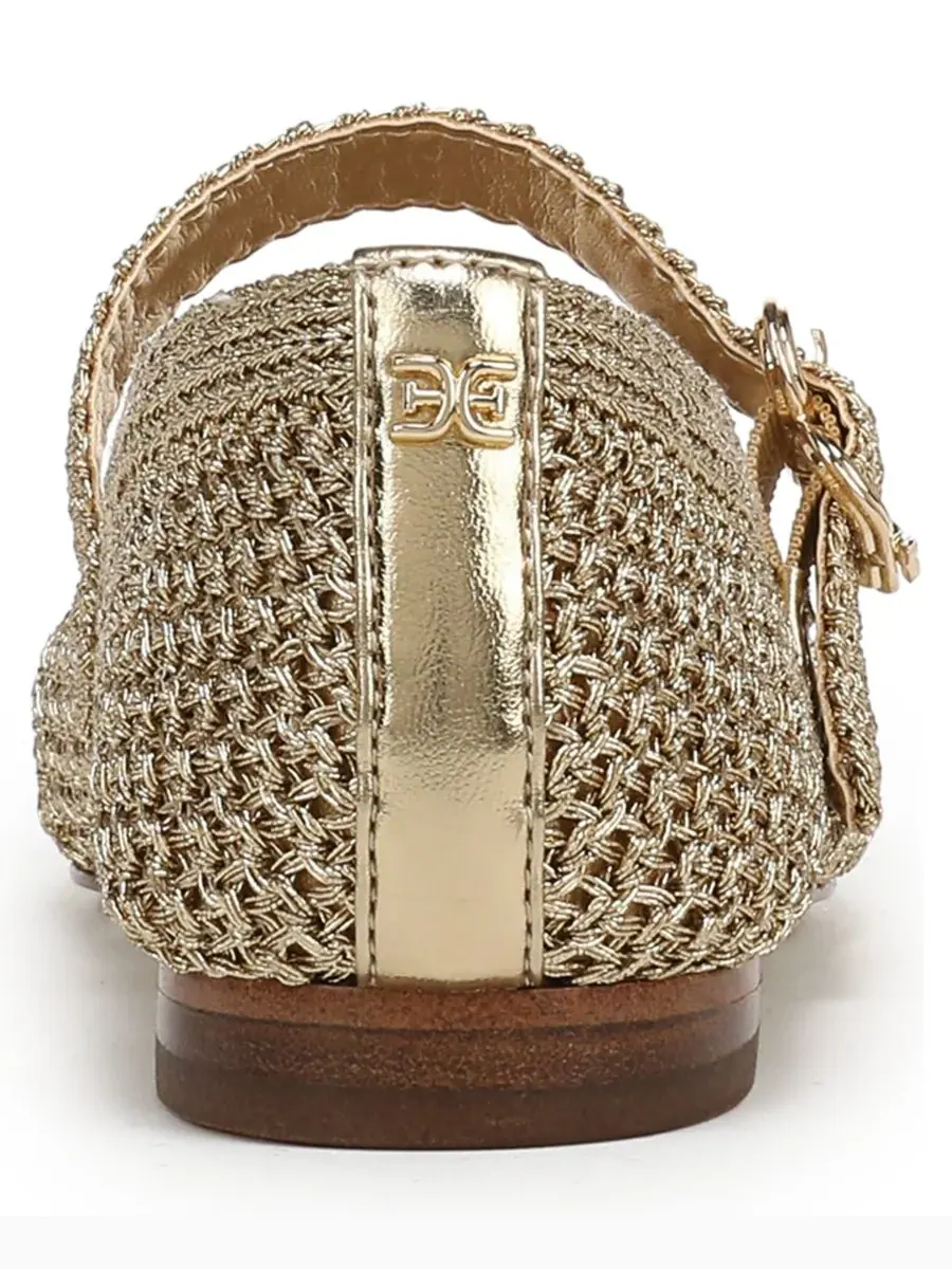 Женские вязаные балетки «Михаэла» Sam Edelman, amber золото woven fabric — изображение 3 из 5, золотистый