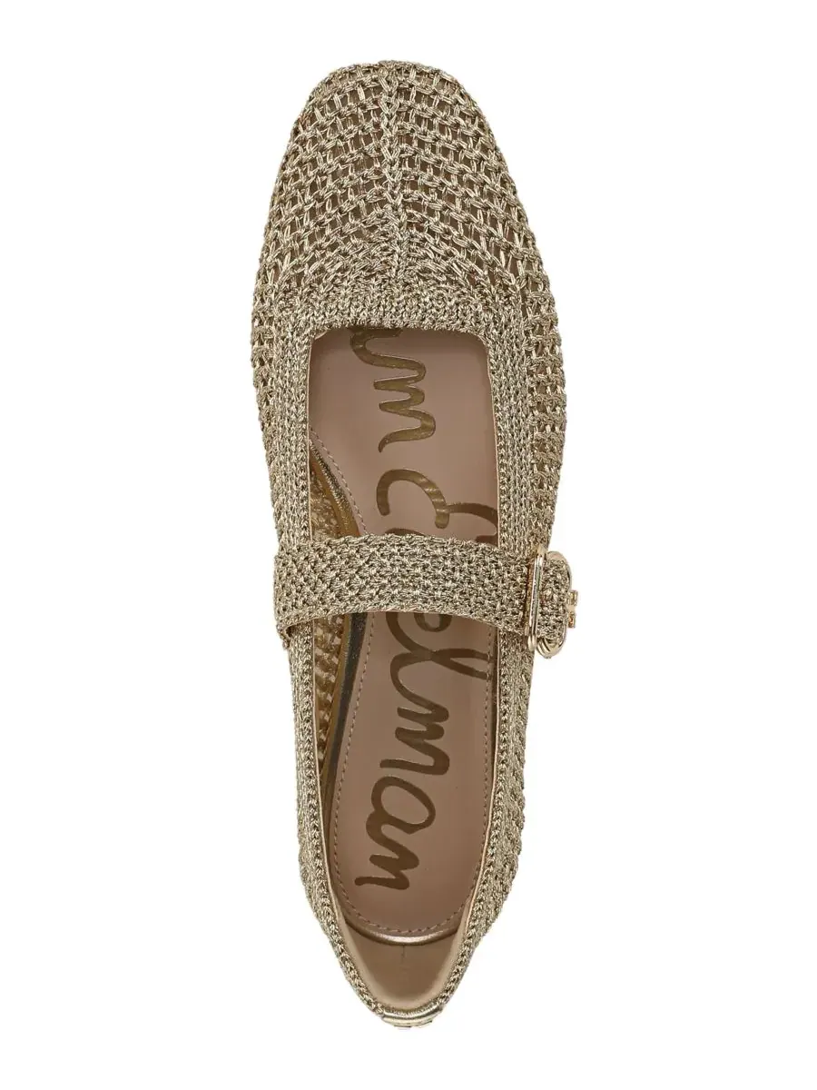 Женские вязаные балетки «Михаэла» Sam Edelman, amber золото woven fabric — изображение 4 из 5, золотистый
