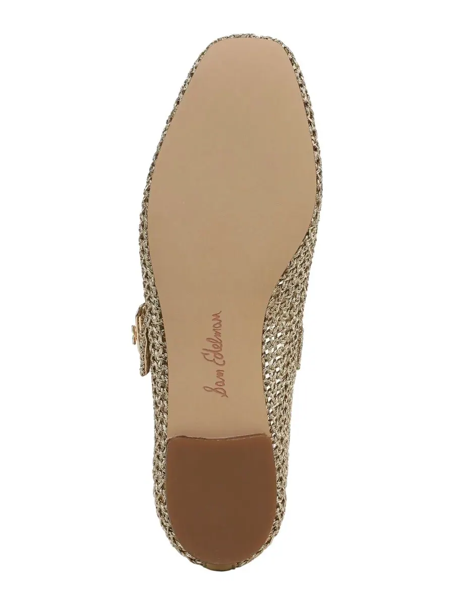 Женские вязаные балетки «Михаэла» Sam Edelman, amber золото woven fabric — изображение 5 из 5, золотистый