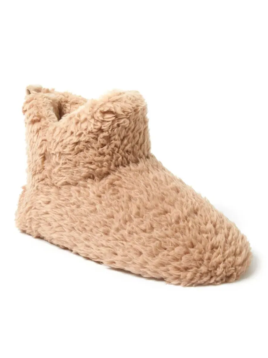 Женские домашние тапочки Chelsea Shaggy Pile Bootie с пушистым ворсом Dearfoams — изображение 1 из 8, бежевый