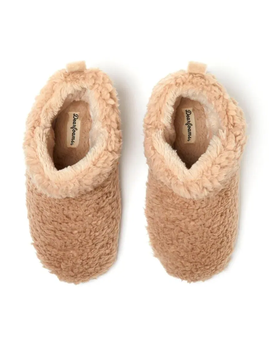 Женские домашние тапочки Chelsea Shaggy Pile Bootie с пушистым ворсом Dearfoams — изображение 4 из 8, бежевый