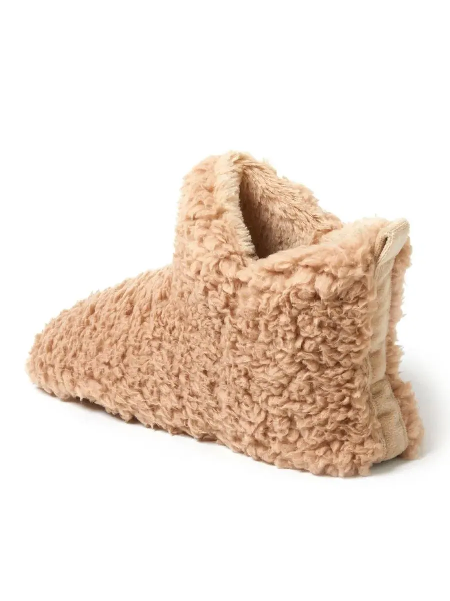 Женские домашние тапочки Chelsea Shaggy Pile Bootie с пушистым ворсом Dearfoams — изображение 6 из 8, бежевый
