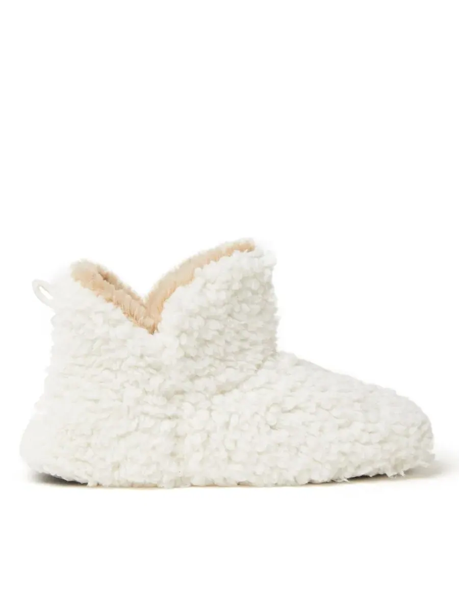 Женские домашние тапочки Chelsea Shaggy Pile Bootie с пушистым ворсом Dearfoams, Muslin — изображение 3 из 4