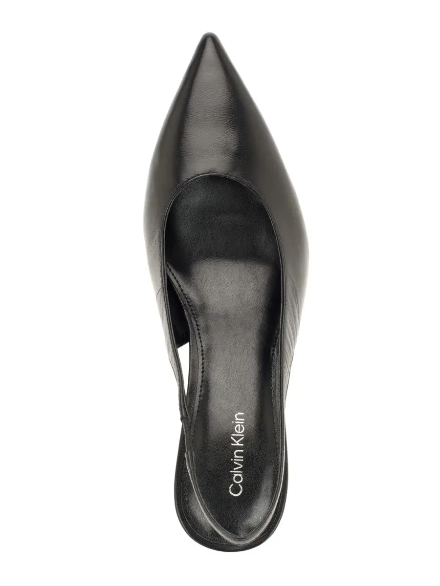 Туфли-лодочки с ремешком на пятке Biancya Leather Pointed Toe Slingback Pumps Calvin Klein — изображение 4 из 5, черный