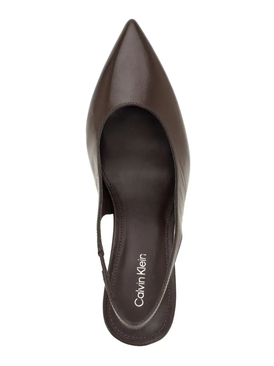 Туфли-слингбэки Biancya Leather Pointed Toe Calvin Klein — изображение 4 из 5, коричневый