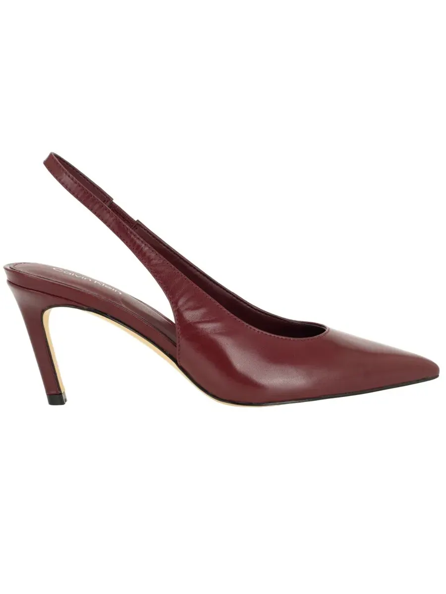 Туфли-лодочки Biancya Leather Pointed Toe Slingback Pumps Calvin Klein — изображение 2 из 5, темный красный