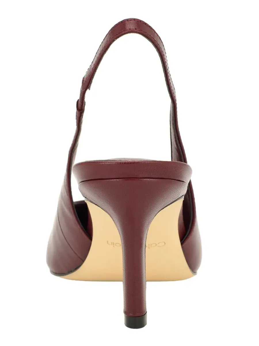 Туфли-лодочки Biancya Leather Pointed Toe Slingback Pumps Calvin Klein — изображение 3 из 5, темный красный