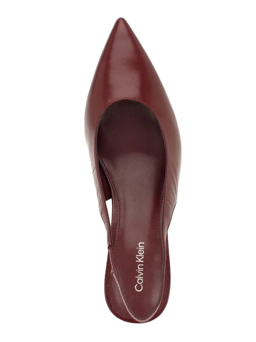 Туфли-лодочки Biancya Leather Pointed Toe Slingback Pumps Calvin Klein — изображение 4 из 5, темный красный