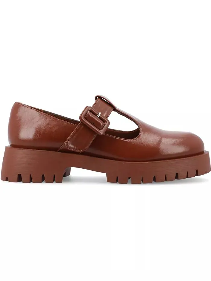 Женские туфли-лодочки Suvi Treaded Sole Mary Jane Flats Journee Collection — изображение 2 из 5, коричневый