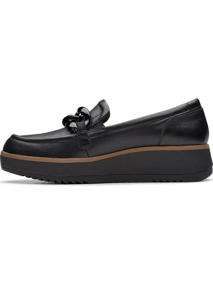 Лоферы Clarks Zylah May на низком каблуке, кожаные — изображение 3 из 8, черный