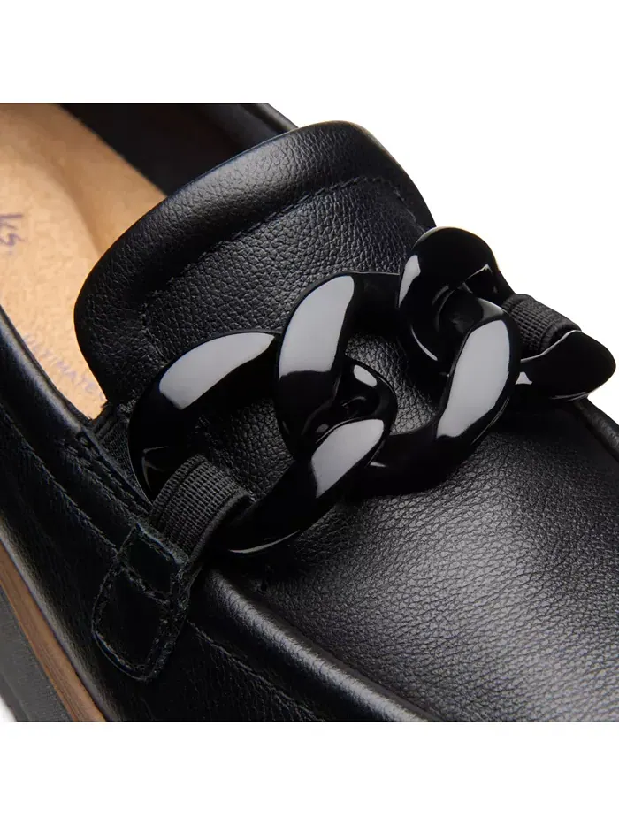Лоферы Clarks Zylah May на низком каблуке, кожаные — изображение 8 из 8, черный