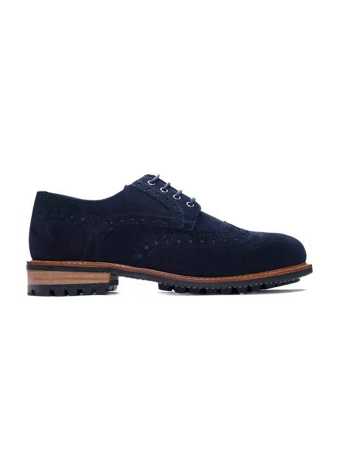 Мужские кожаные оксфорды Richard Wingtip со шнуровкой Anthony Veer — изображение 2 из 5, темно-синий