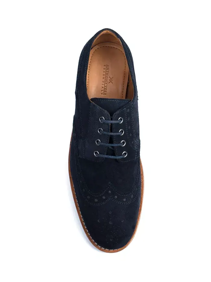 Мужские кожаные оксфорды Richard Wingtip со шнуровкой Anthony Veer — изображение 4 из 5, темно-синий