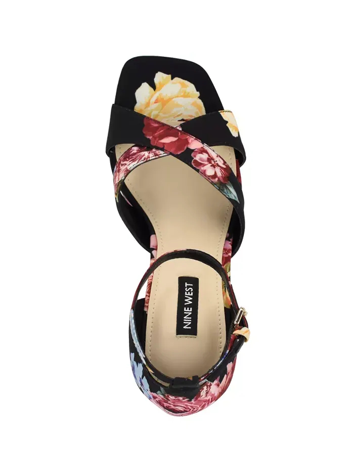 Женские босоножки Vicky с открытым носком Nine West — изображение 4 из 6, черный розовый мульти