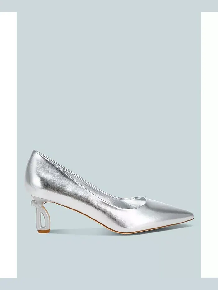 Туфли-лодочки Tagetes Metallic Fantasy на каблуке London Rag — изображение 1 из 3, серебряный