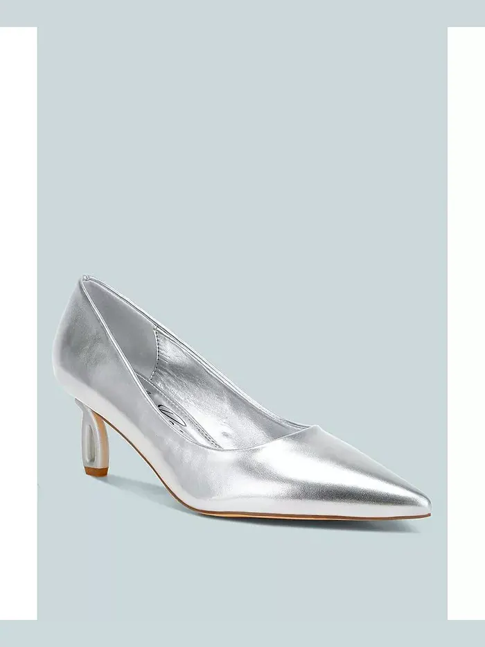 Туфли-лодочки Tagetes Metallic Fantasy на каблуке London Rag — изображение 2 из 3, серебряный