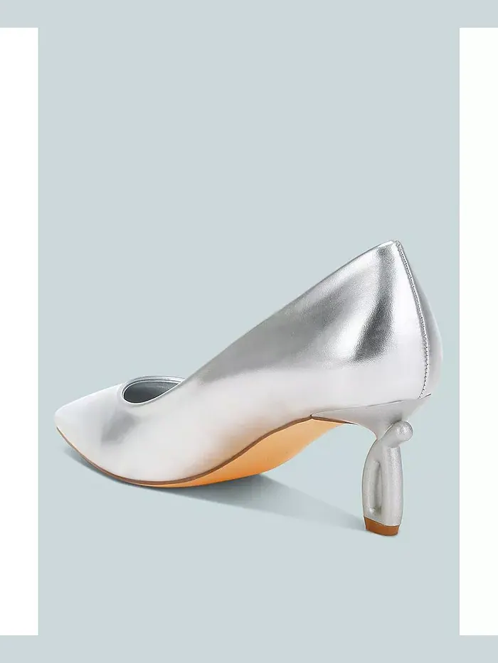 Туфли-лодочки Tagetes Metallic Fantasy на каблуке London Rag — изображение 3 из 3, серебряный