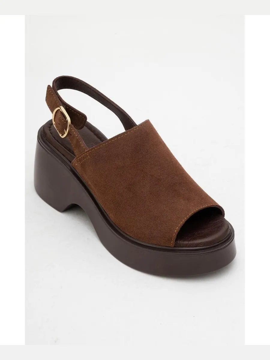Кожаные сандалии на танкетке с платформой Power (женские) Forever & Always Shoes