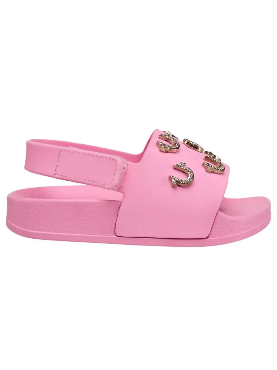 Сандалии с блестящим логотипом Kash Bling Horseshoe True Religion — изображение 2 из 6, пудровый розовый