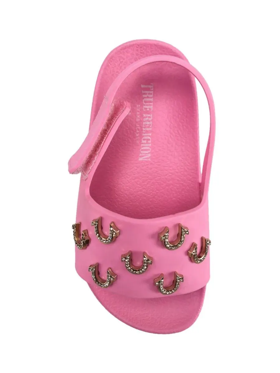 Сандалии с блестящим логотипом Kash Bling Horseshoe True Religion — изображение 5 из 6, пудровый розовый