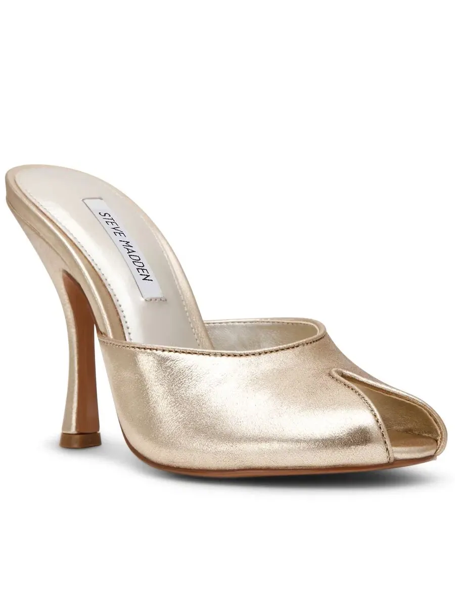 Женские босоножки на каблуке с открытым носком Jules Peep Toe Steve Madden — изображение 1 из 7, золотистый