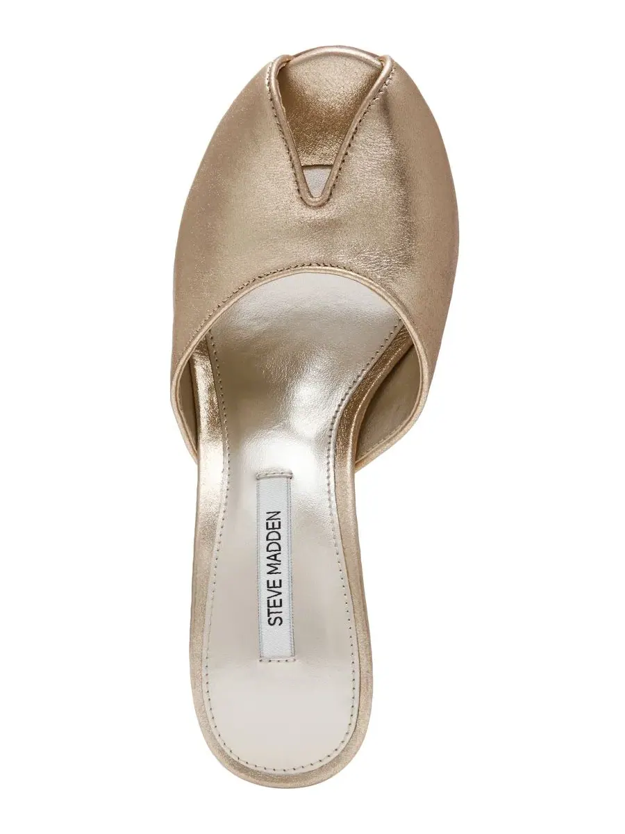 Женские босоножки на каблуке с открытым носком Jules Peep Toe Steve Madden — изображение 4 из 7, золотистый