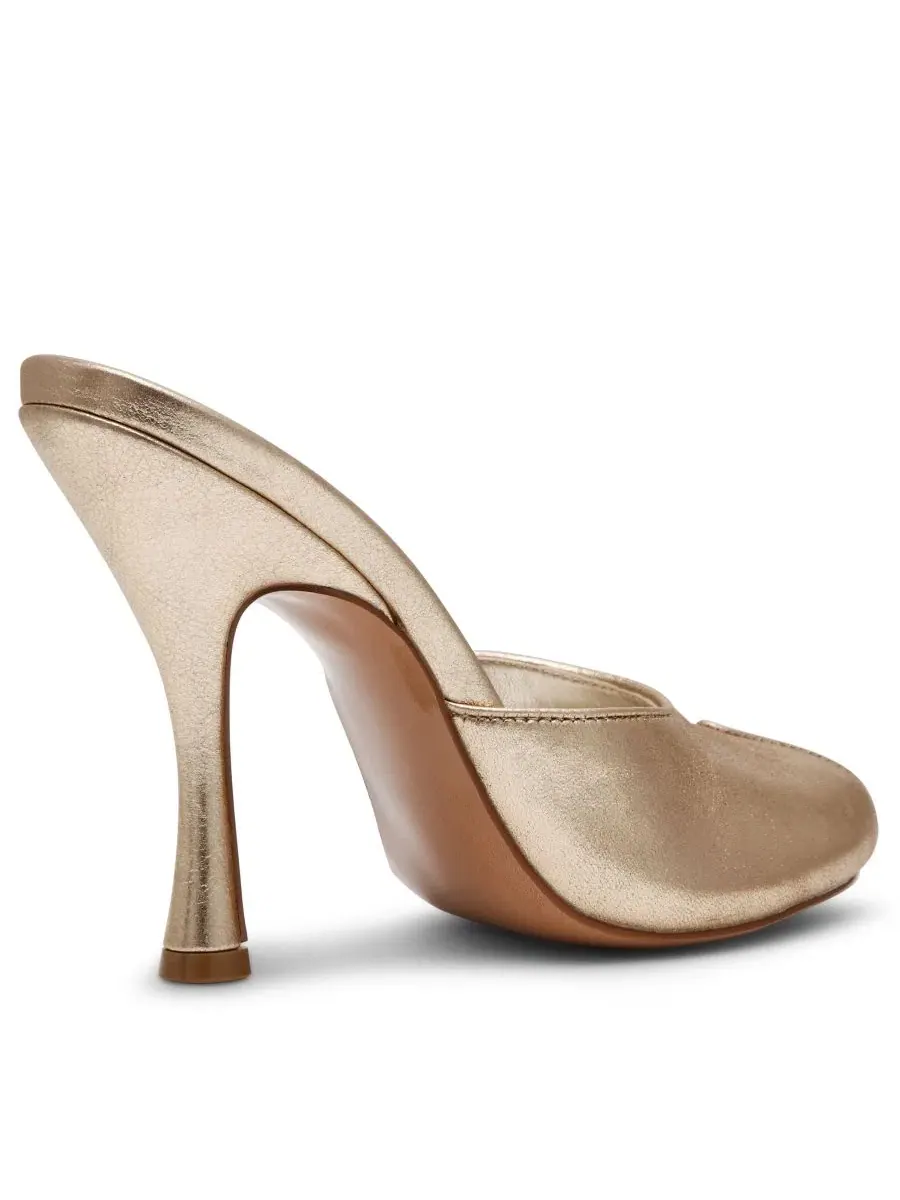 Женские босоножки на каблуке с открытым носком Jules Peep Toe Steve Madden — изображение 6 из 7, золотистый