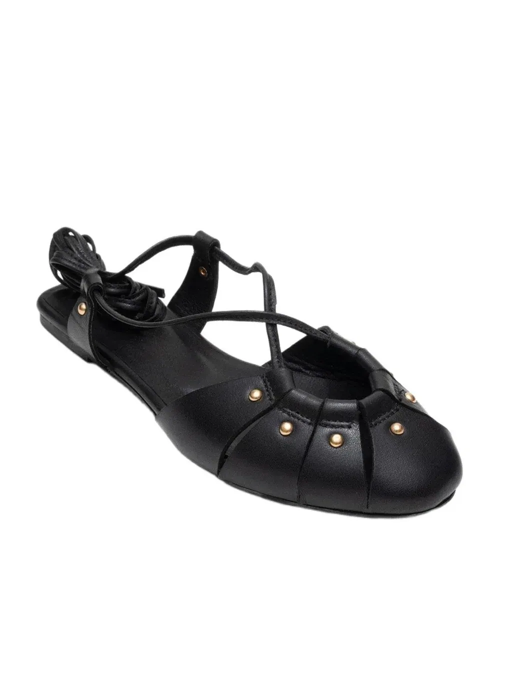 Сандалии из натуральной кожи на шнуровке с металлическими акцентами Forever & Always Shoes