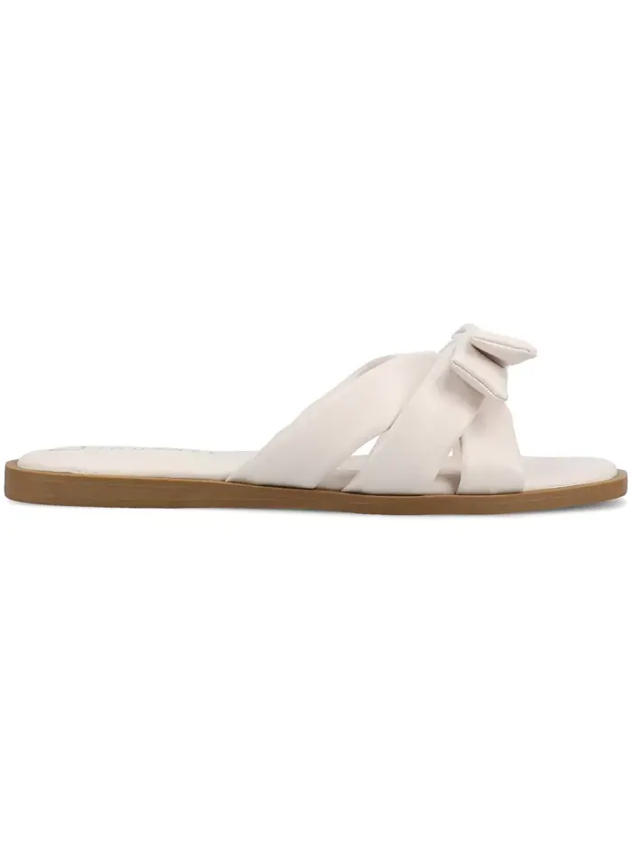 Женские плоские сандалии Prylin Bow Slide Journee Collection — изображение 2 из 5, кость