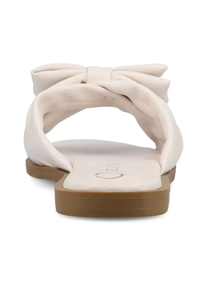 Женские плоские сандалии Prylin Bow Slide Journee Collection — изображение 3 из 5, кость