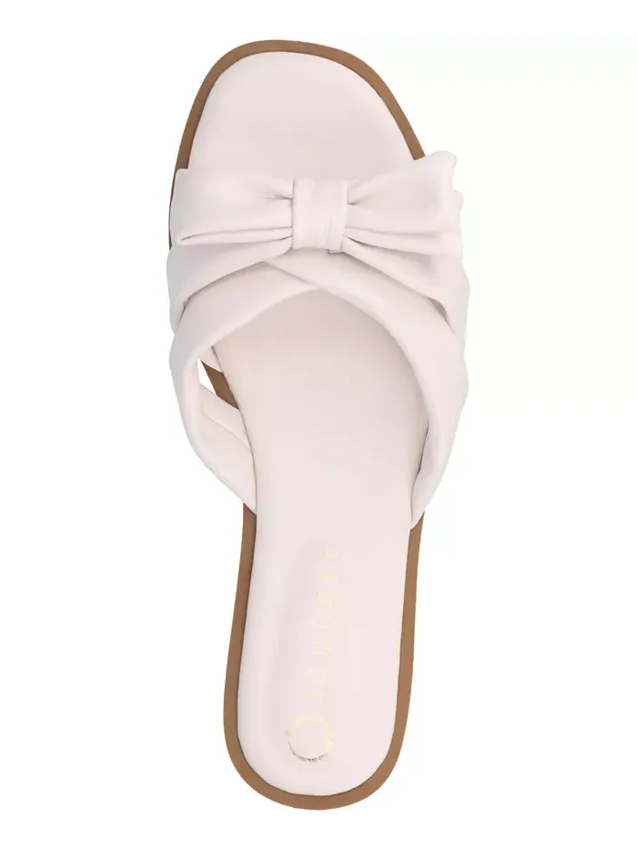 Женские плоские сандалии Prylin Bow Slide Journee Collection — изображение 4 из 5, кость