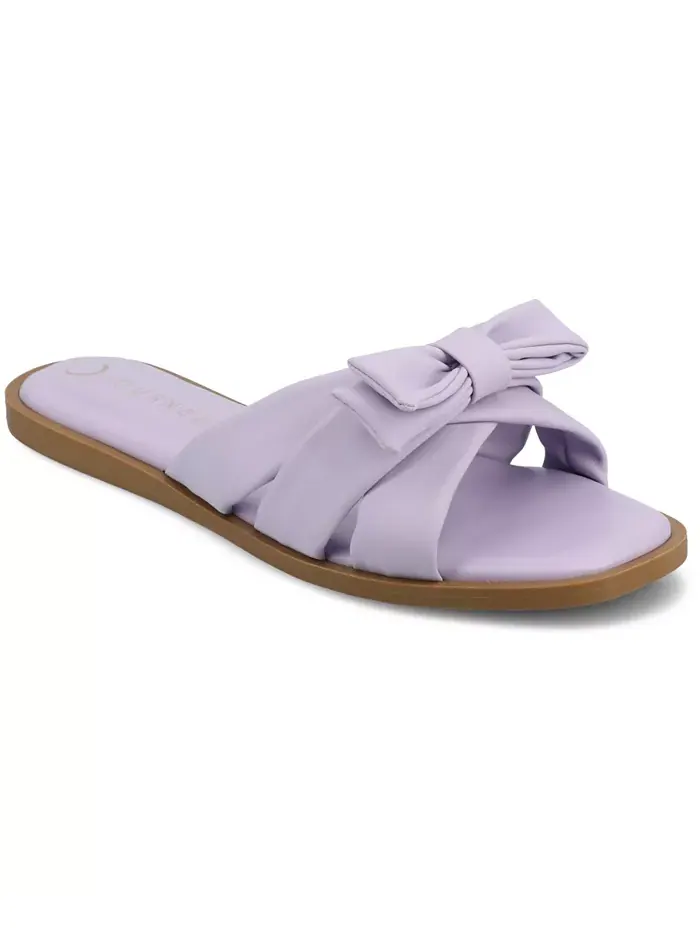 Женские плоские сандалии Prylin Bow Slide Journee Collection — изображение 1 из 5, фиолетовый