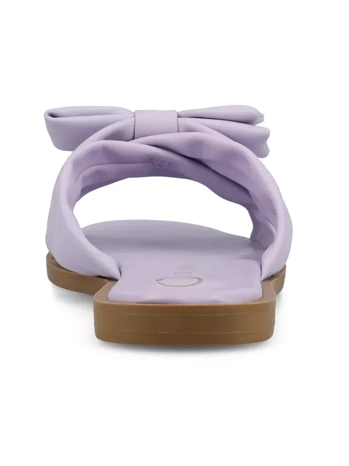 Женские плоские сандалии Prylin Bow Slide Journee Collection — изображение 3 из 5, фиолетовый