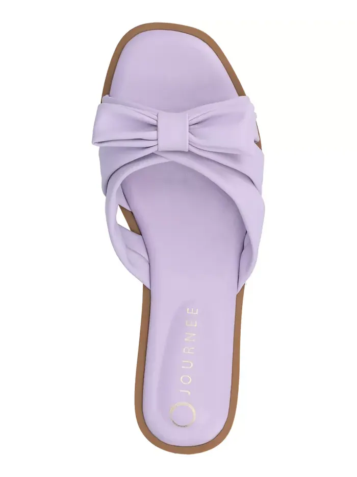 Женские плоские сандалии Prylin Bow Slide Journee Collection — изображение 4 из 5, фиолетовый