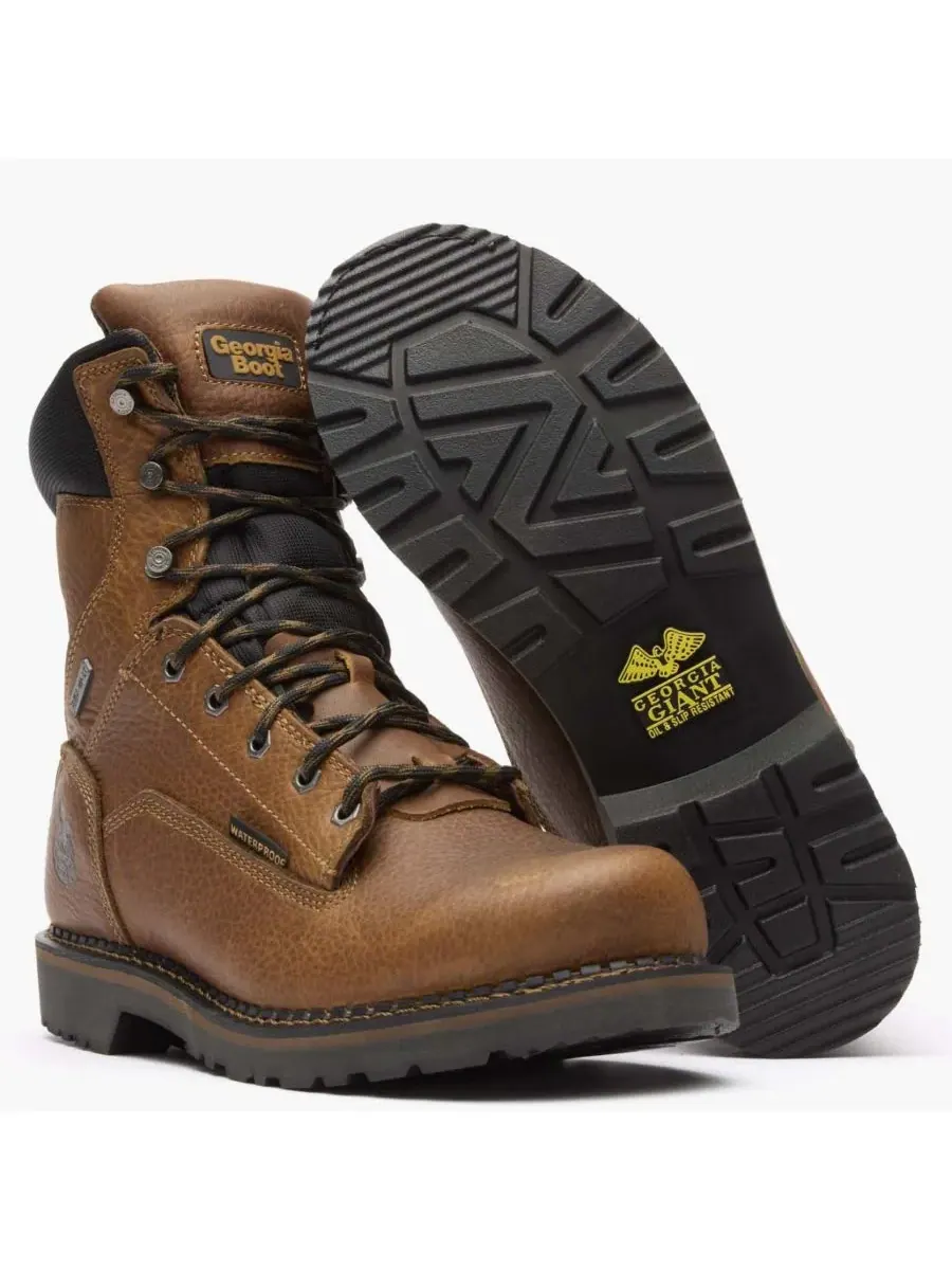Мужские водонепроницаемые рабочие ботинки Georgia Giant Revamp 8 дюймов GEORGIA BOOT — изображение 2 из 7, коричневый