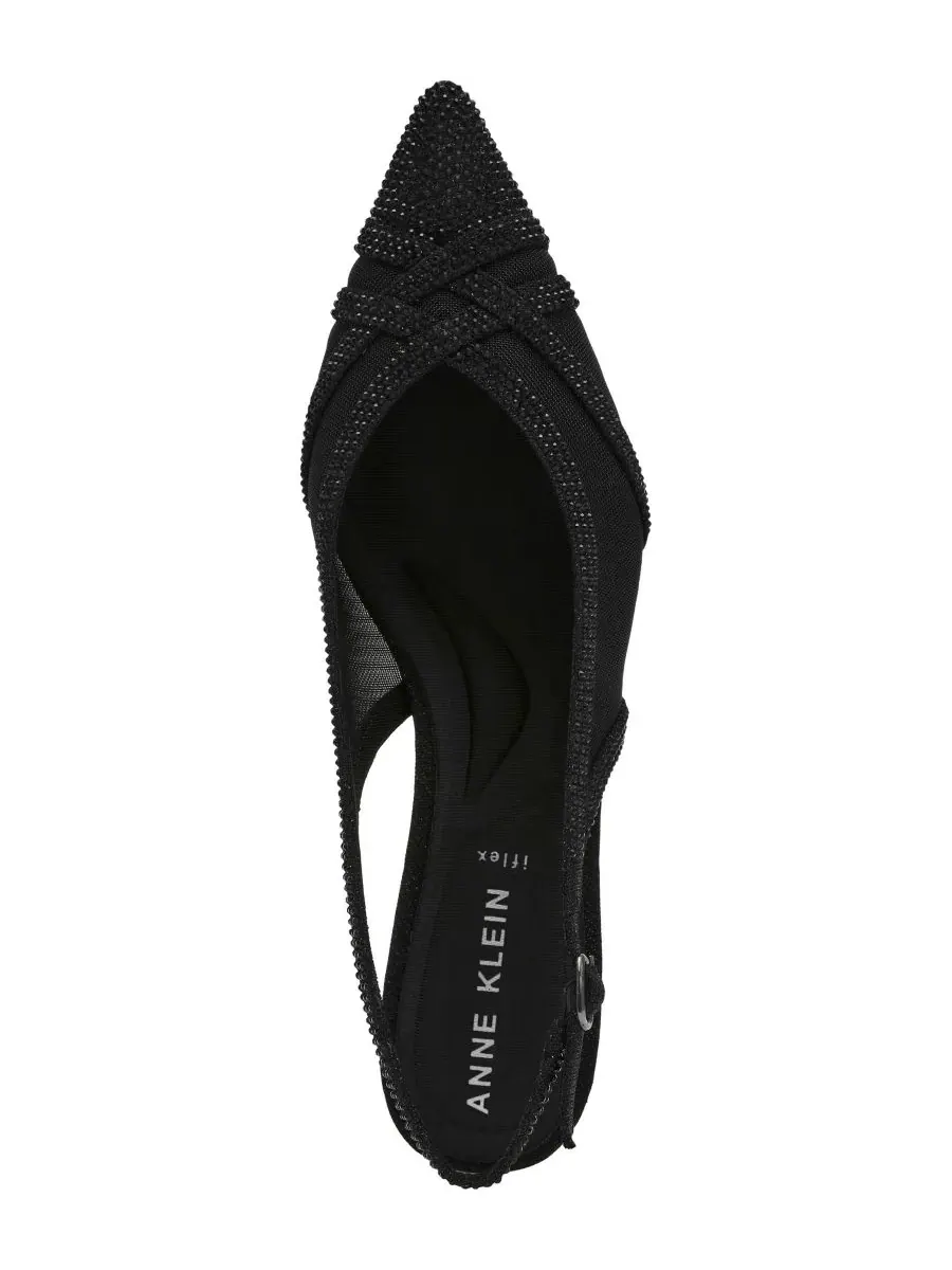 Anne Klein Женские вечерние туфли Jolene с открытой пяткой — изображение 4 из 7, черный